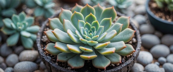 Poster - Succulent Plant in Natural Setting with Soft Focus and Copy Space for Text Display