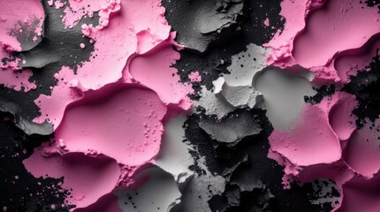 Canvas Print - Vibrant abstract texture background featuring pink, black, and white hues with a dynamic bokeh effect for artistic and design projects