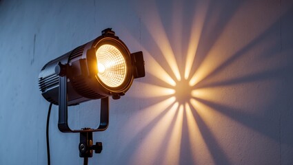Poster - elegant spotlight casting intricate shadow patterns on a wall creating a beautiful ambiance in a mod