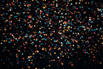 Poster - Colorful confetti sparkling against dark background