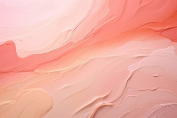 Poster - Abstract Pink and Peach Paint Swirls Creating a Soft Flowing Texture for Artistic Backgrounds and Designs