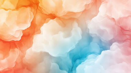 Sticker - Abstract Colorful Cloud Background With Orange Blue And White Gr