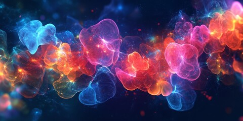 Poster - This captivating digital background is ideal for showcasing advanced technologies like neural networks, AI applications, efficient data transfers, and inspiring scientific presentations
