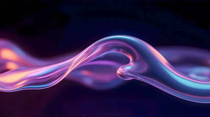 Poster - Abstract vibrant fluid shapes flowing in waves with luminous colors against a dark backdrop, showcasing modern artistic design concepts