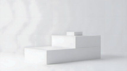 Poster - Minimalist White Geometric Shapes in a Bright and Clean Environment for Contemporary Art and Design Inspiration