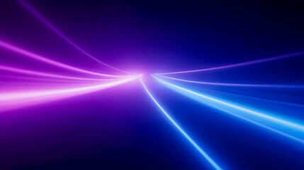 Poster - Ethereal Light Trails in Purple and Blue Hues Creating a Dynamic and Modern Vibe for Background or Design Use