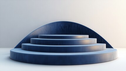 Poster - podium pedestal blue for product display isolated on transparent background