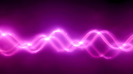 Poster - Abstract wave pattern in vibrant pink tones with glowing lights creates a dynamic and energetic visual display for creative projects