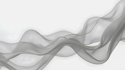 Poster - Soft Transparent Gray Fabric Flowing Gently Across a Light Background, Creating an Elegant and Serene Atmosphere for Design Projects