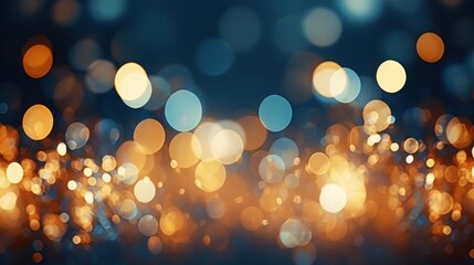 Poster - vibrant blue and orange light bokeh background for creative projects, textures, and abstract designs