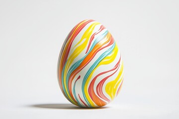 Poster - Happy Easter tradition. Colorful, swirled decorative egg on a clean background.