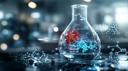 Aufkleber - Analyzing fluid dynamics scientific experiment on investment diversification in a laboratory environment