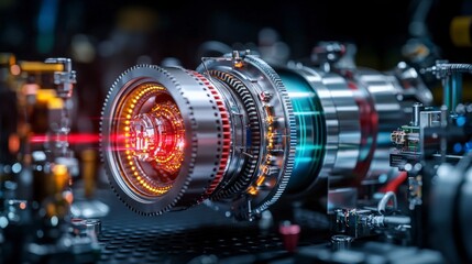 Poster - Innovative metal technologies revolutionizing industrial engineering modern factory high-tech equipment close-up viewpoint