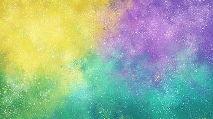 Poster - Vibrant Abstract Watercolor Background for Mardi Gras Celebrations, Perfect for Digital Designs, Flyers, Posters, and Creative Projects