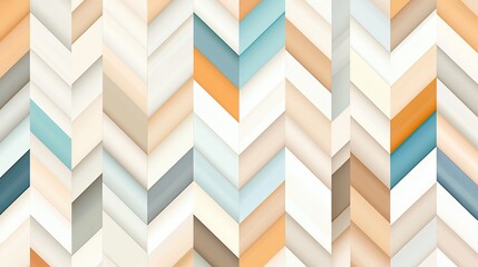 Poster - Abstract Geometric Chevron Pattern in Pastel Shades