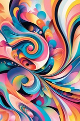 Poster - Colorful abstract swirl pattern showcasing dynamic movement and vibrant hues in a modern artistic style