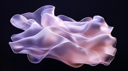 Poster - Abstract light purple and soft fabric flowing in elegant waves, showcasing smooth textures and dynamic movement, symbolizing grace and fluidity with a modern, artistic feel.