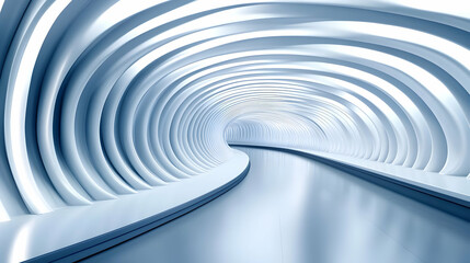 Poster - Futuristic tunnel with smooth curves and modern lighting, representing innovation and advancement in design.