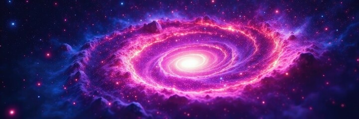 Wall Mural - cosmic whirlpool of ultraviolet light swirling around a central axis, uv astronomy, nebulae, galaxy