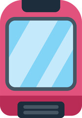 Poster - cartoon train front view icon representing public transportation for commuting to work