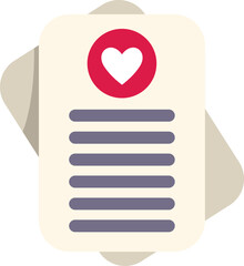Poster - love letter with a heart icon is representing a romantic message being sent