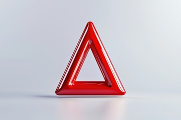 Poster - Red Warning Triangle with Exclamation Mark for Alert Signage and Safety Use
