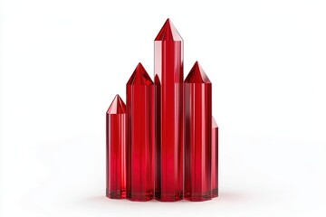 Poster - Red Upward Arrow Bar Charts Representing Economic Growth Concept Visuals