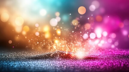 Poster - Colorful bokeh light effects abstract background digital art vibrant environment close-up view creative concept