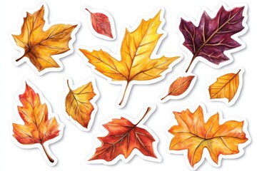 Wall Mural - sticker of autumn maple leaves