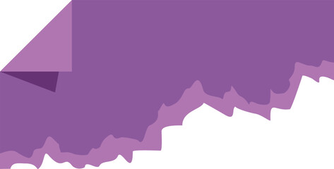 Poster - torn piece of purple paper with folded corner, creating a blank space for text or design