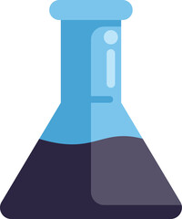 Poster - this icon features a laboratory glassware containing blue chemical solution, perfect for representin