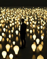 Poster - Illuminated art installation urban space contemporary environment low angle light and shadow concept