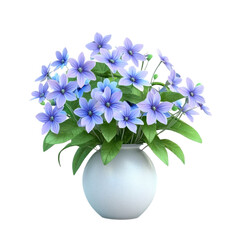 Wall Mural - 3D icon of A bouquet of Starflower in vase isolated on transparency background