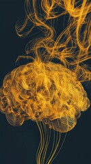 Poster - Captivating swirls of golden smoke illustrating creative thought studio digital art dark background abstract concept