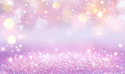 Aufkleber - shimmering pastel pink glitter background with soft bokeh lights creates dreamy and magical atmosphere, perfect for festive or celebratory designs