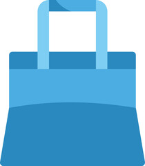 Poster - simple blue shopping bag icon symbolizing purchasing, consumerism, and retail therapy