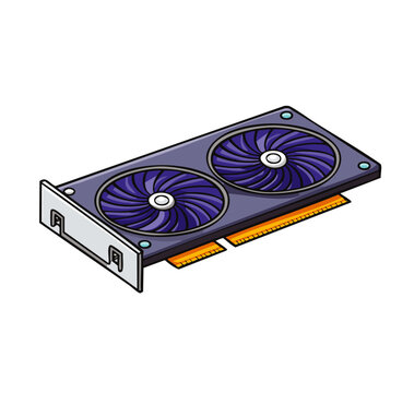 Computer graphics card vector graphic