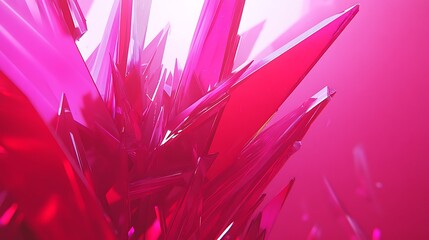 Canvas Print - Pink crystal explosion, digital art, bright background, design