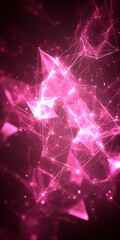 Canvas Print - Pink digital network glowing dark (1)