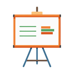 Poster - A whiteboard stands prominently in an office setting, displaying notes and colorful markers. Team members utilize it for brainstorming ideas and planning projects during a meeting