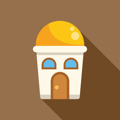 Poster - simple yet elegant, a traditional domed house showcases the beauty of eastern architecture in a mode