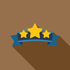 Poster - three gold stars on a blue ribbon represent a high quality rating, achievement, or premium service