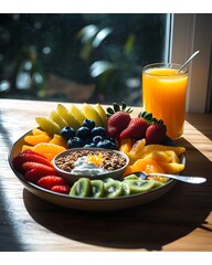 Canvas Print - Sunny Kitchen Fruit Platter Breakfast