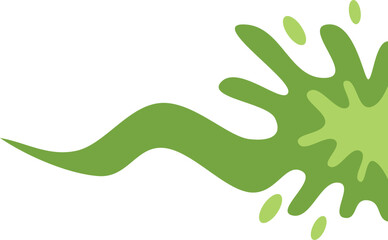 Poster - viscous green slime splashing, dripping, and splattering with dynamic motion, creating a playful and