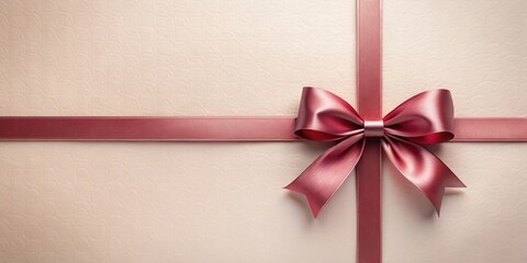 Wall Mural - Elegant mauve ribbon bow on textured background, perfect for gift wrapping or celebratory announcements