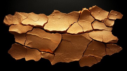 Poster - Gold foil texture on a black background creating a striking visual contrast and elegance