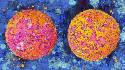 Poster - Abstract Artistic Representation of Colorful Fungi on Vibrant Background
