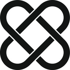 Poster - black curved lines are interlacing, creating an abstract geometric shape, suitable for logos and dec