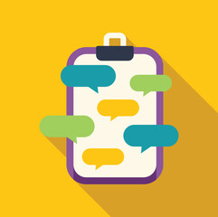 Aufkleber - clipboard with colorful chat bubbles symbolizing online discussion and messaging