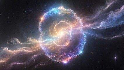 Wall Mural - colorful swirling nebula phenomenon in deep space with vibrant hues and intricate patterns